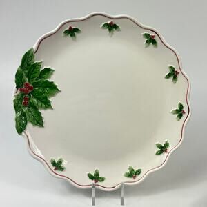 Vtg Mary Ann Baker Otagiri Holly Berry Christmas Dinner Plate Japan Scalloped